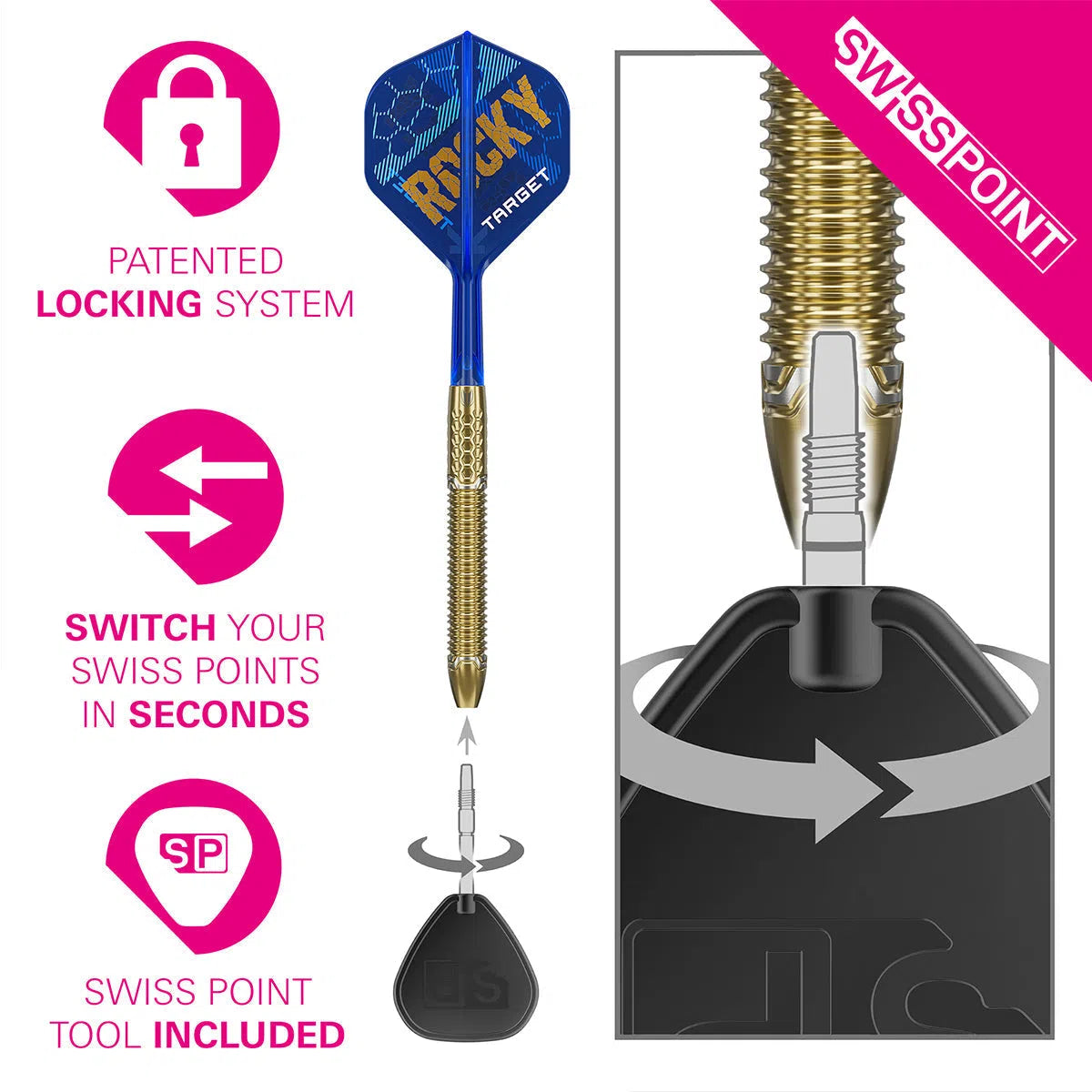 Target Darts Josh Rock Special Edition 95% Tungsten Steel Tip Darts