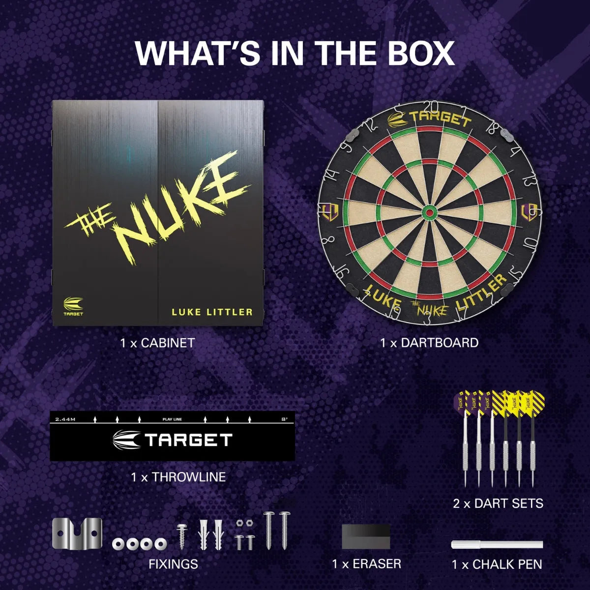 Target Darts Luke Littler Cabinet & Board Set