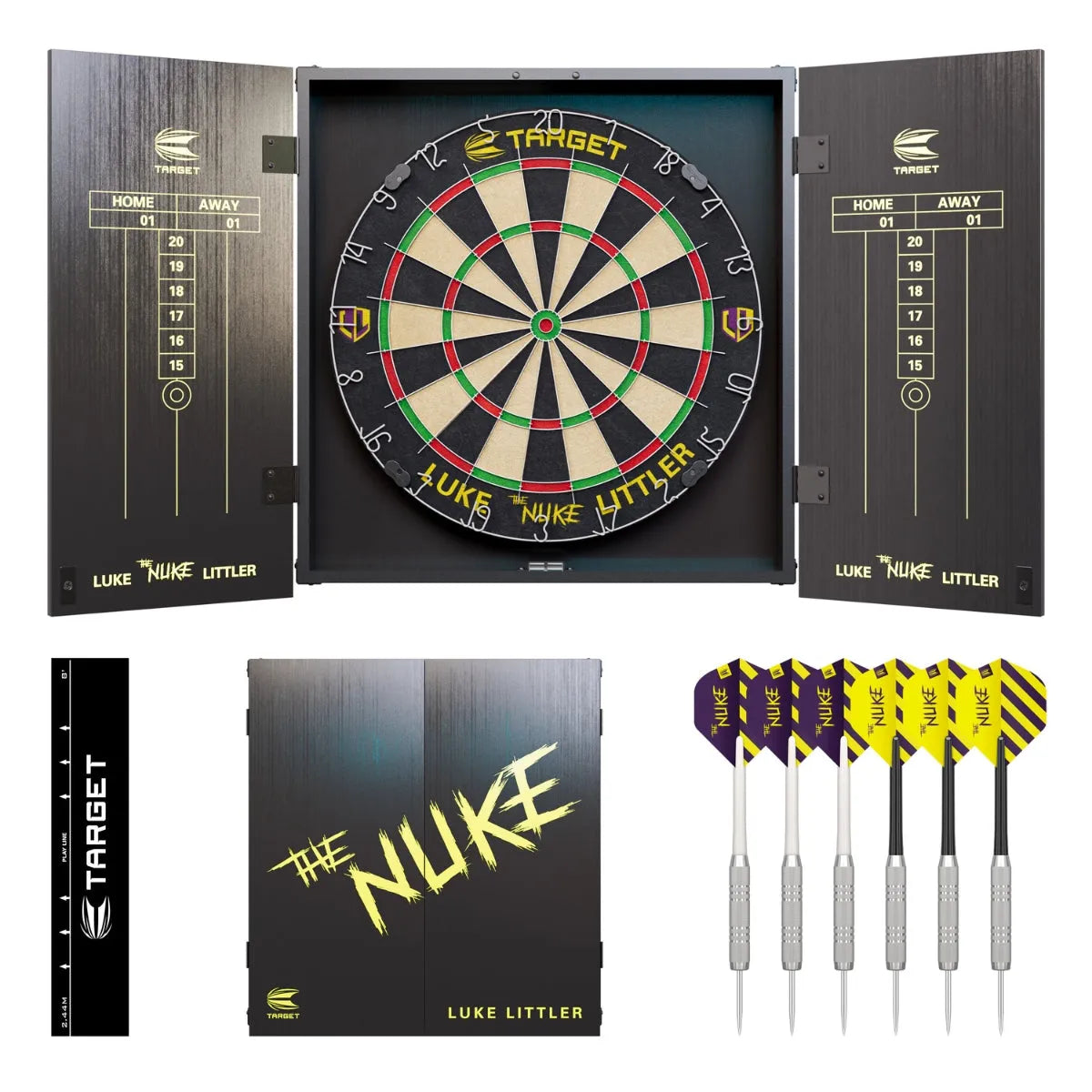 Target Darts Luke Littler Cabinet & Board Set