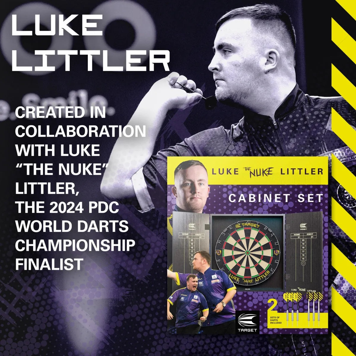 Target Darts Luke Littler Cabinet & Board Set