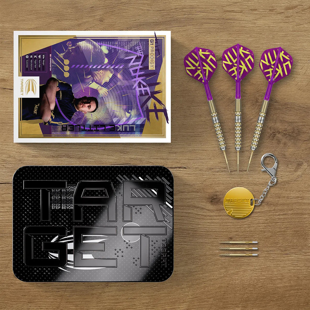 Target Darts Luke Littler G1 Prodigy SP 90% Tungsten Steel Tip Darts