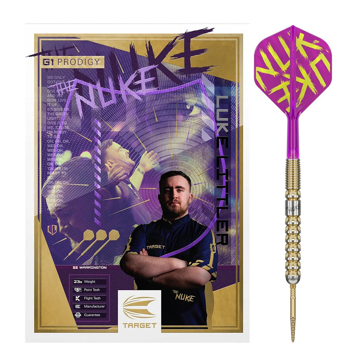 Target Darts Luke Littler G1 Prodigy SP 90% Tungsten Steel Tip Darts