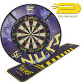 Target Darts Luke Littler GOLD Bundle - Surround, Mat, Dartboard and Corona Light