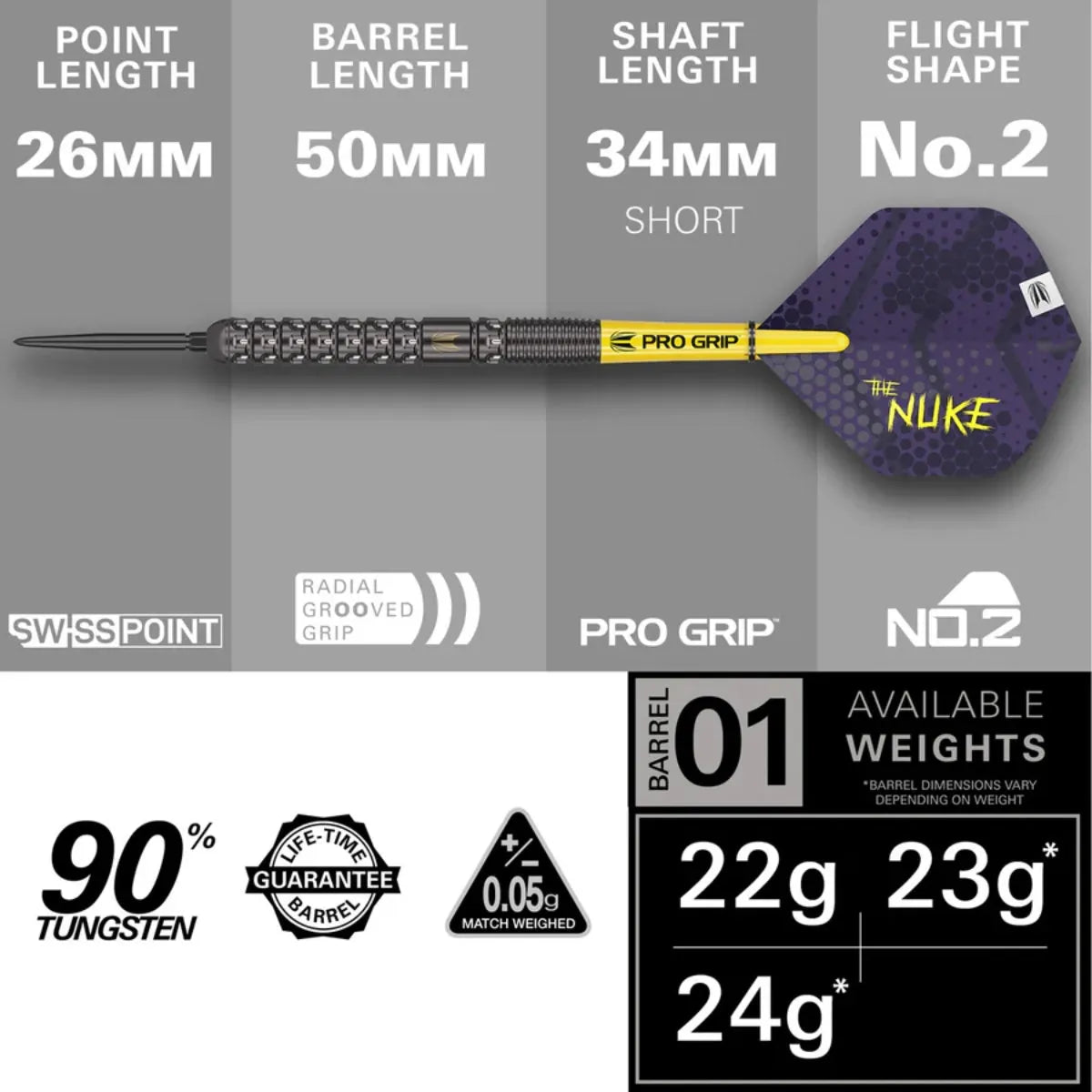 Target Darts Luke Littler Gen 1 SP 90% Tungsten Steel Tip Darts