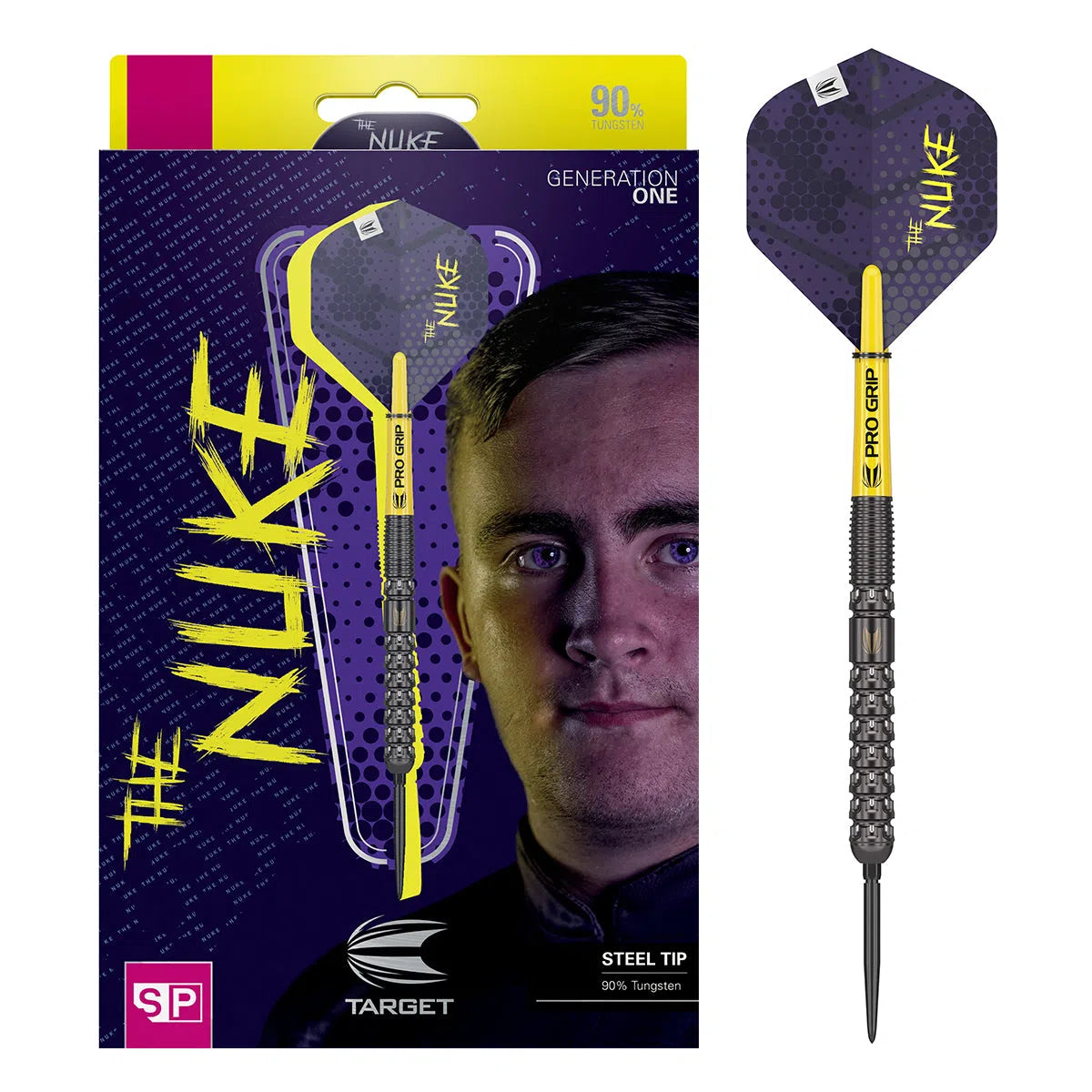 Target Darts Luke Littler G1 Pro Ultra Flights, 3 Pack – No.2 Shape | Official 'The Nuke' Dart Accessories