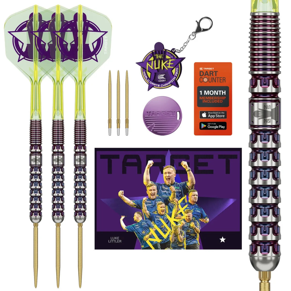 Target Darts Luke Littler World Champion 90% Steel Tip Darts