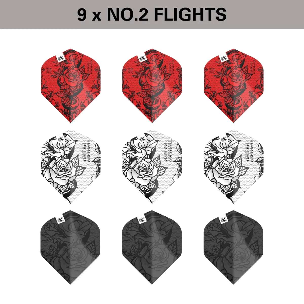 Target Darts Nathan Aspinall Ink No2 Flights x3 Sets