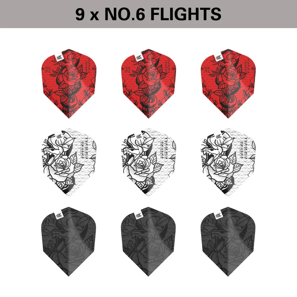 Target Darts Nathan Aspinall Ink No6 Flights x3 Sets