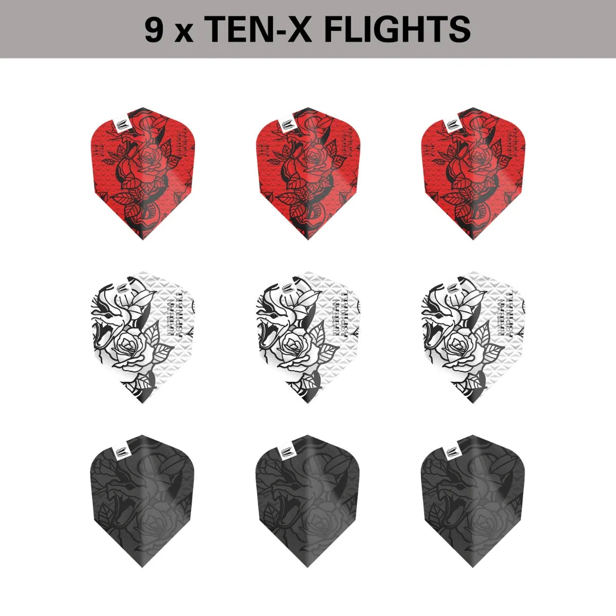 Target Darts Nathan Aspinall Ink TEN-X Flights x3 Sets