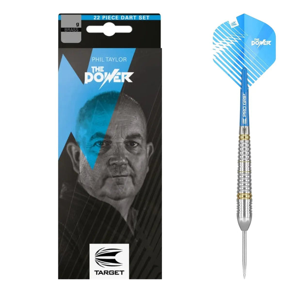 Target Darts Phil Taylor 22g Brass 2022 Steel Tip Darts Set-1-Premier Darts