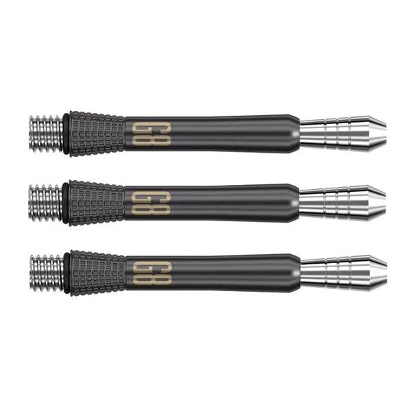 Target Darts Phil Taylor Gen 8 Shafts-1-Black Silver-Intermediate-Premier Darts