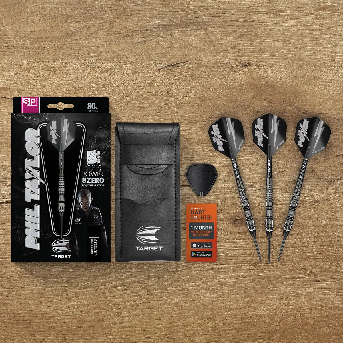 TARGET - PHIL TAYLOR - POWER 8ZERO - BLACK TITANIUM - 4 - STEEL TIP DA 80 21g 23g 25g