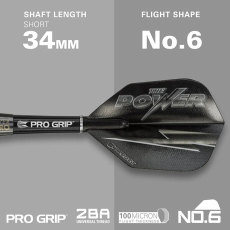 Target Darts Phil Taylor Power 8Zero Black 80% Tungsten Steel Tip Darts