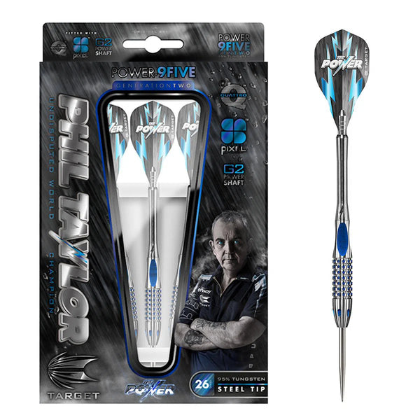 Target Darts Phil Taylor Power 9Five Gen 2 95% Tungsten Steel Tip Darts-1-22 GRAM-Premier Darts