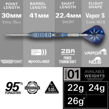 Target Darts Phil Taylor Power Gx2 SP 95% Tungsten Steel Tip Darts