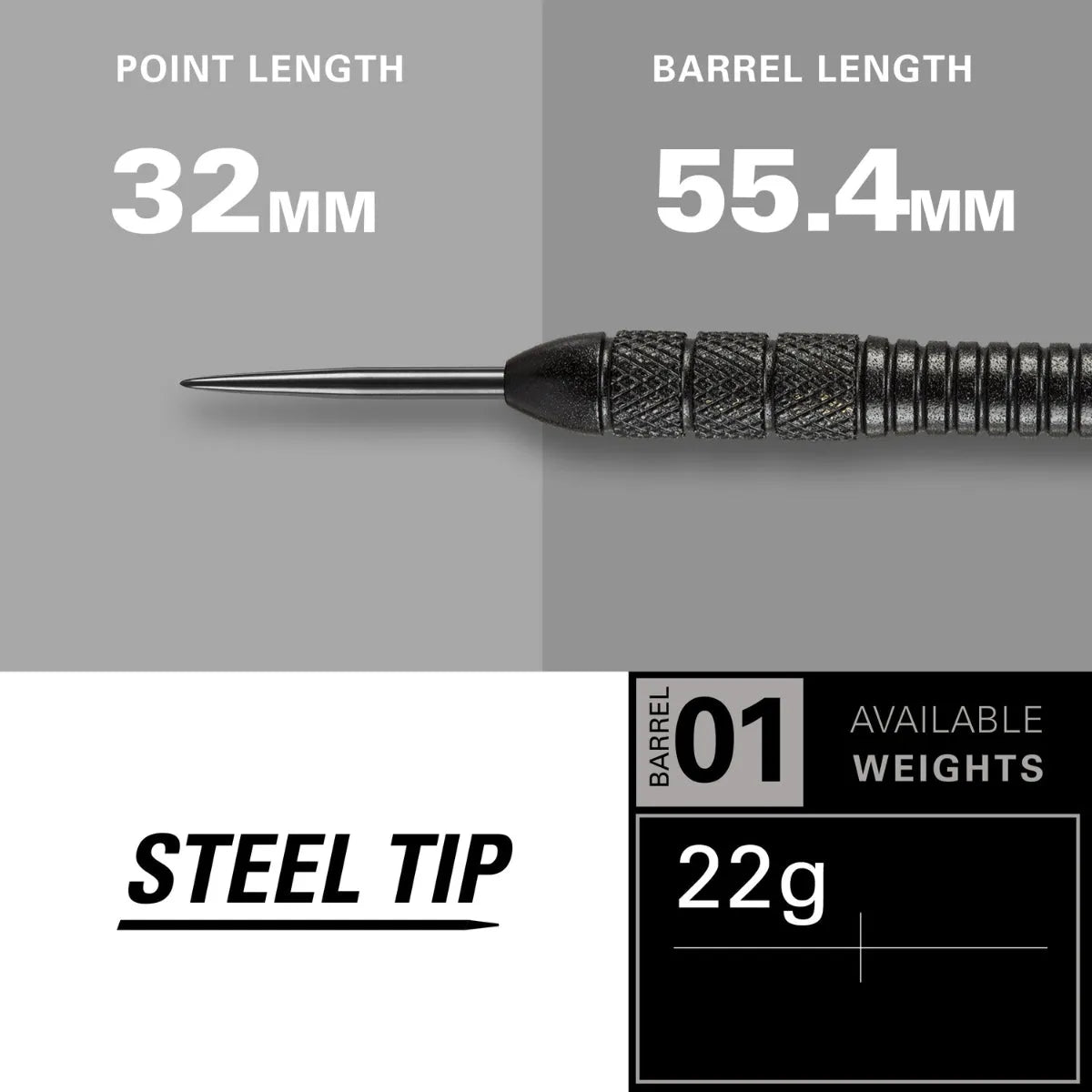 Target Darts Phil Taylor Power Storm Black Brass Steel Tip Darts