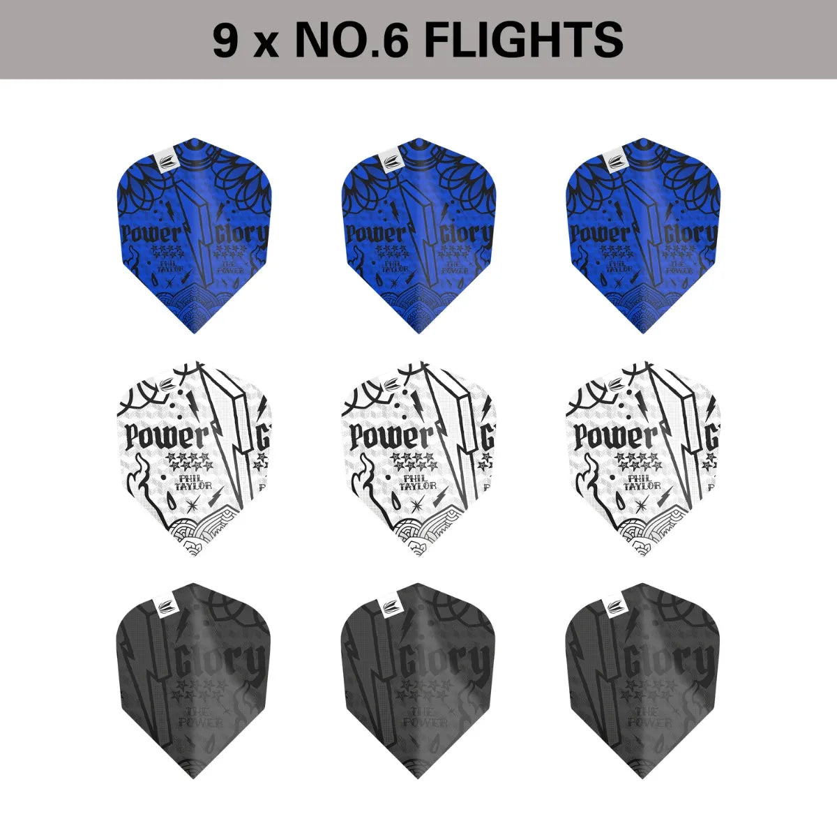 Target Darts Power Phil Taylor Ink No6 Flights x3 Sets