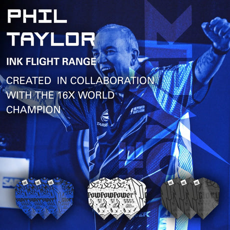 Target Darts Power Phil Taylor Ink TENX Flights x3 Sets
