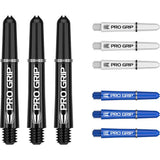 Target Darts Pro Grip Shafts Set - Black, White & Blue x3 Sets