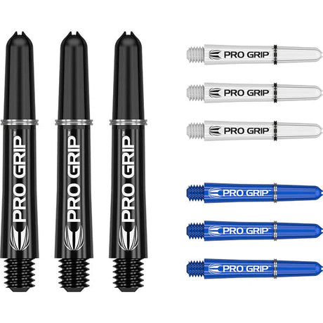Target Darts Pro Grip Shafts Set - Black, White & Blue x3 Sets