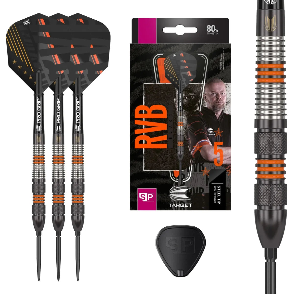 Target Darts Raymond Van Barneveld Black SP 80% Tungsten Steel Tip Darts