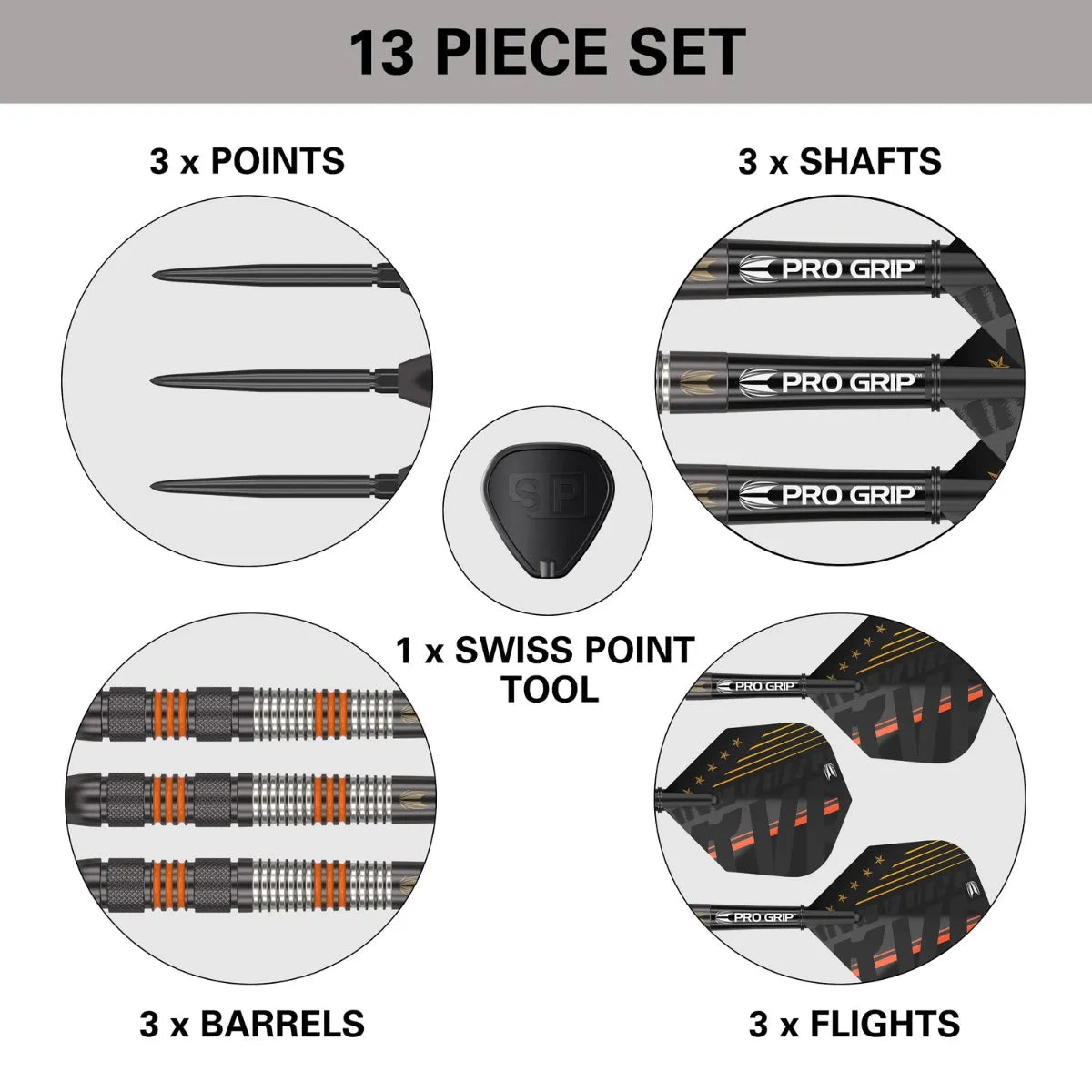 Target Darts Raymond Van Barneveld Black SP 80% Tungsten Steel Tip Darts