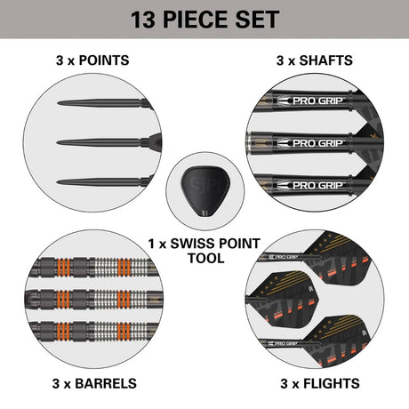 Target Darts Raymond Van Barneveld Black SP 80% Tungsten Steel Tip Darts