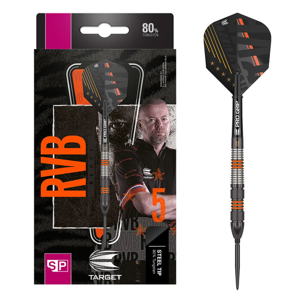 Target Darts Raymond Van Barneveld Black SP 80% Tungsten Steel Tip Darts-1-21 GRAM-Premier Darts