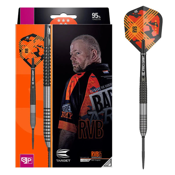 Target Darts Raymond Van Barneveld RVB95 Gen 3 SP 95% Tungsten Steel Tip Darts-1-21 GRAM-Premier Darts