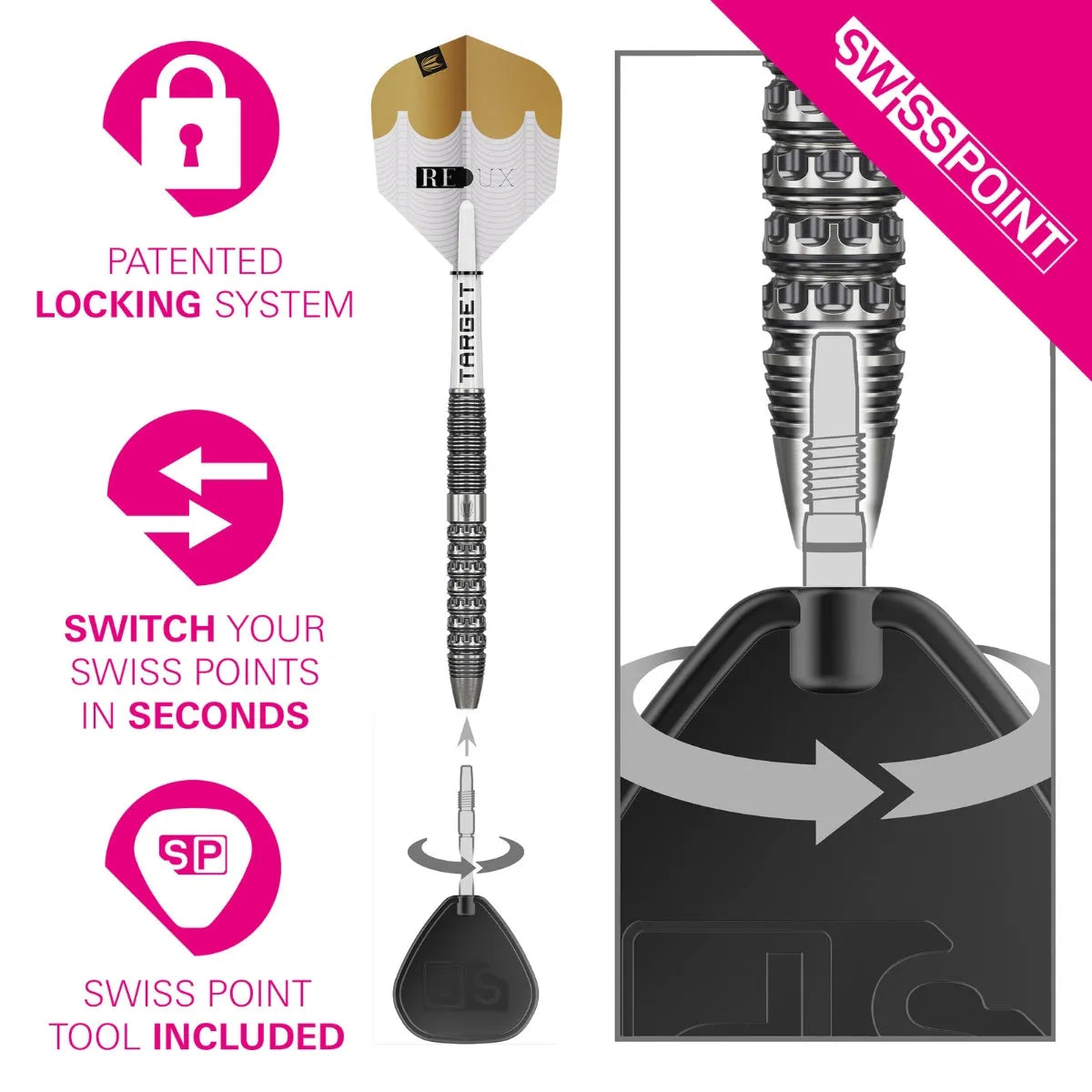 Target Darts Redux 01 SP 90% Tungsten Steel Tip Darts