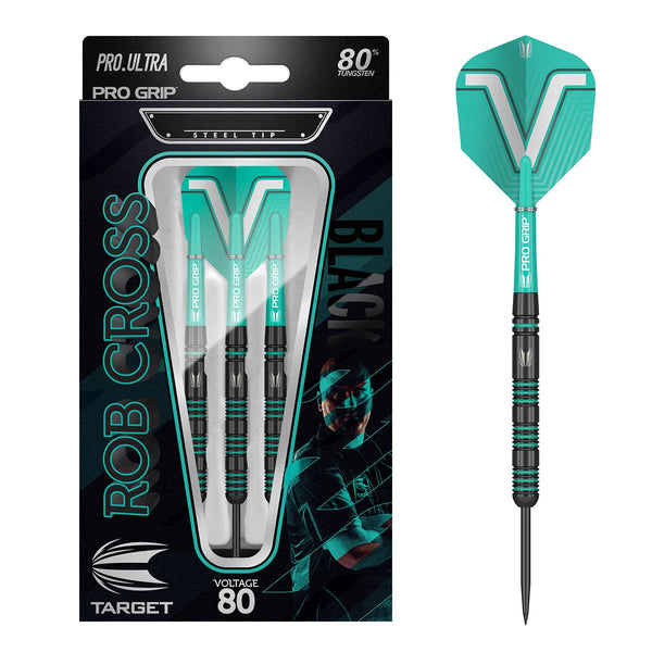 Target Darts Rob Cross 80% Tungsten Black Steel Tip Darts-1-22 GRAM-Premier Darts