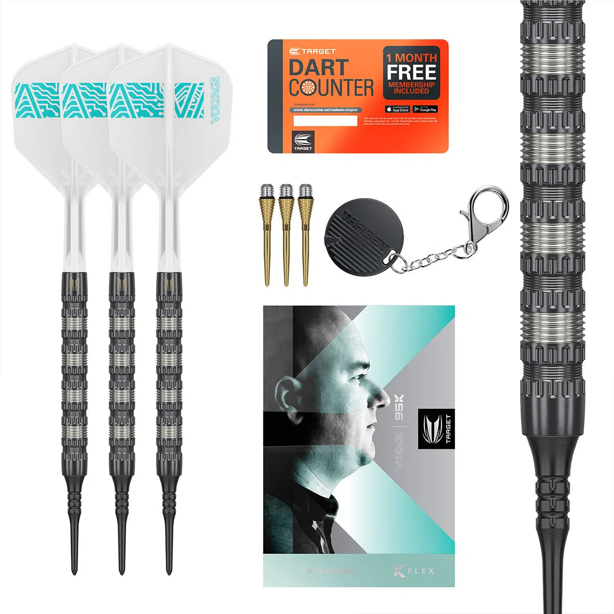 Target Darts Rob Cross 95K 95% Tungsten Soft Tip Darts