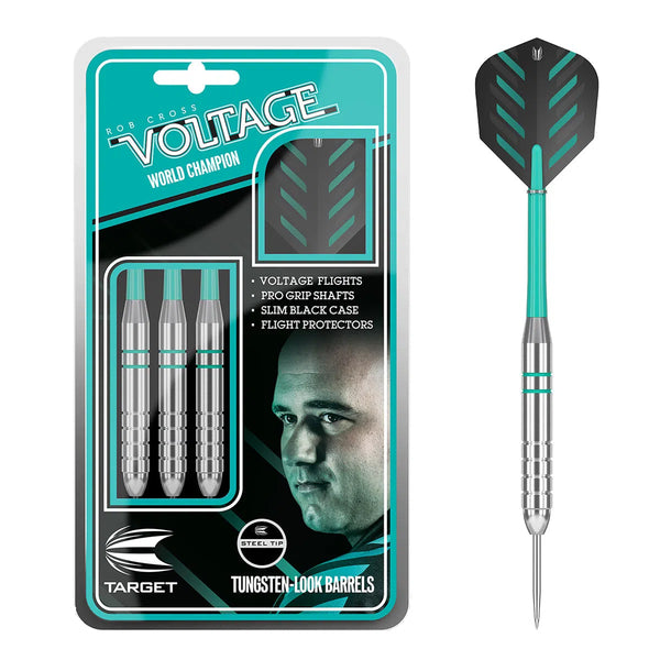 Target Darts Rob Cross Silver Voltage Brass Steel Tip Darts-1-24 GRAM-Premier Darts