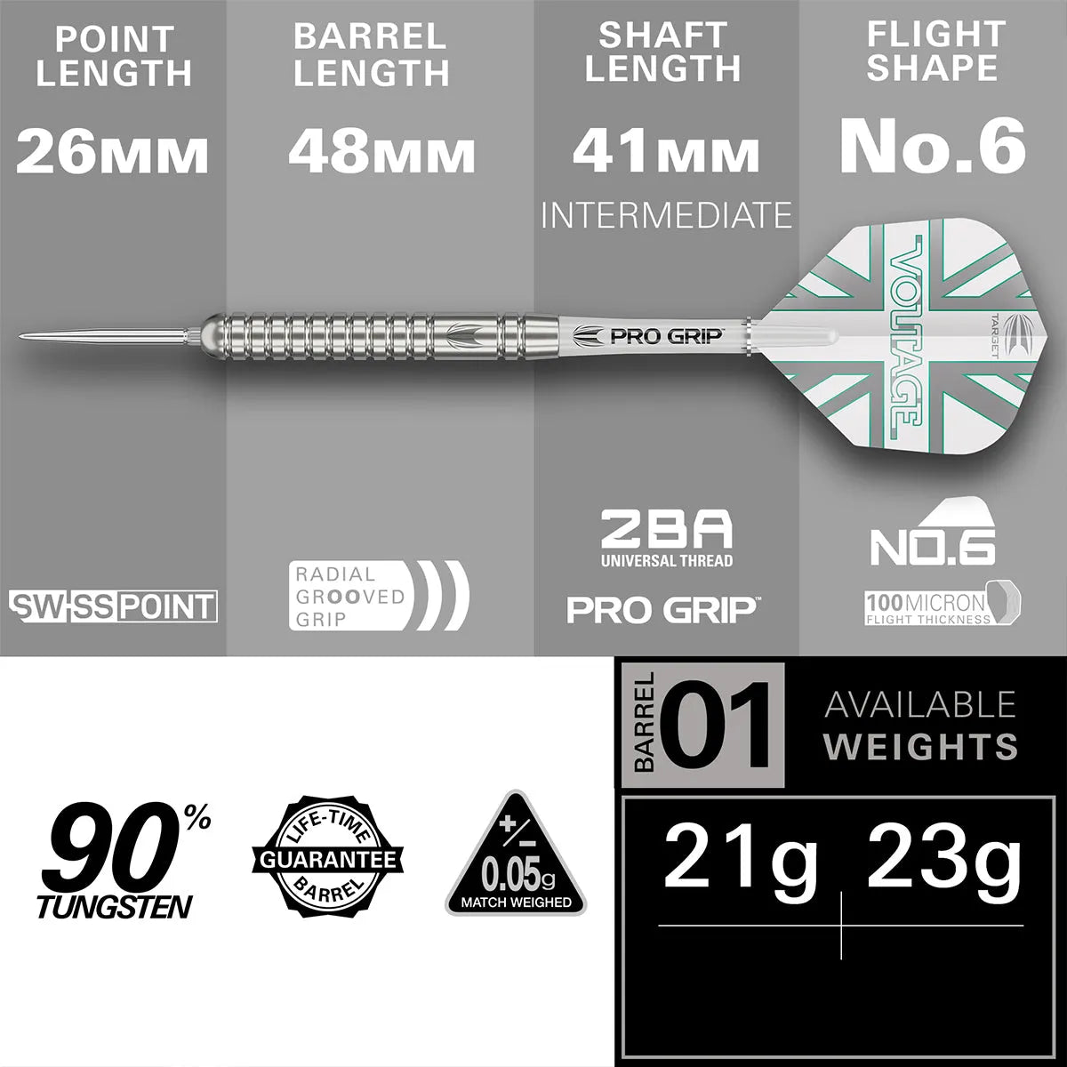 Target Darts Rob Cross Voltage Gen 1 SP 90% Tungsten Steel Tip Darts