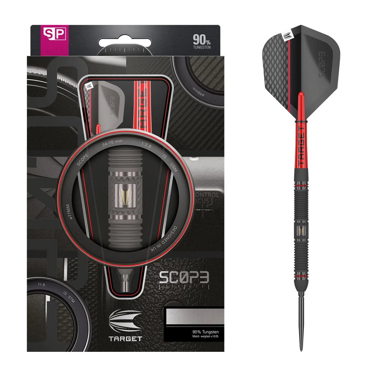 Target Darts Scope SP01 90% Tungsten Steel Tip Darts