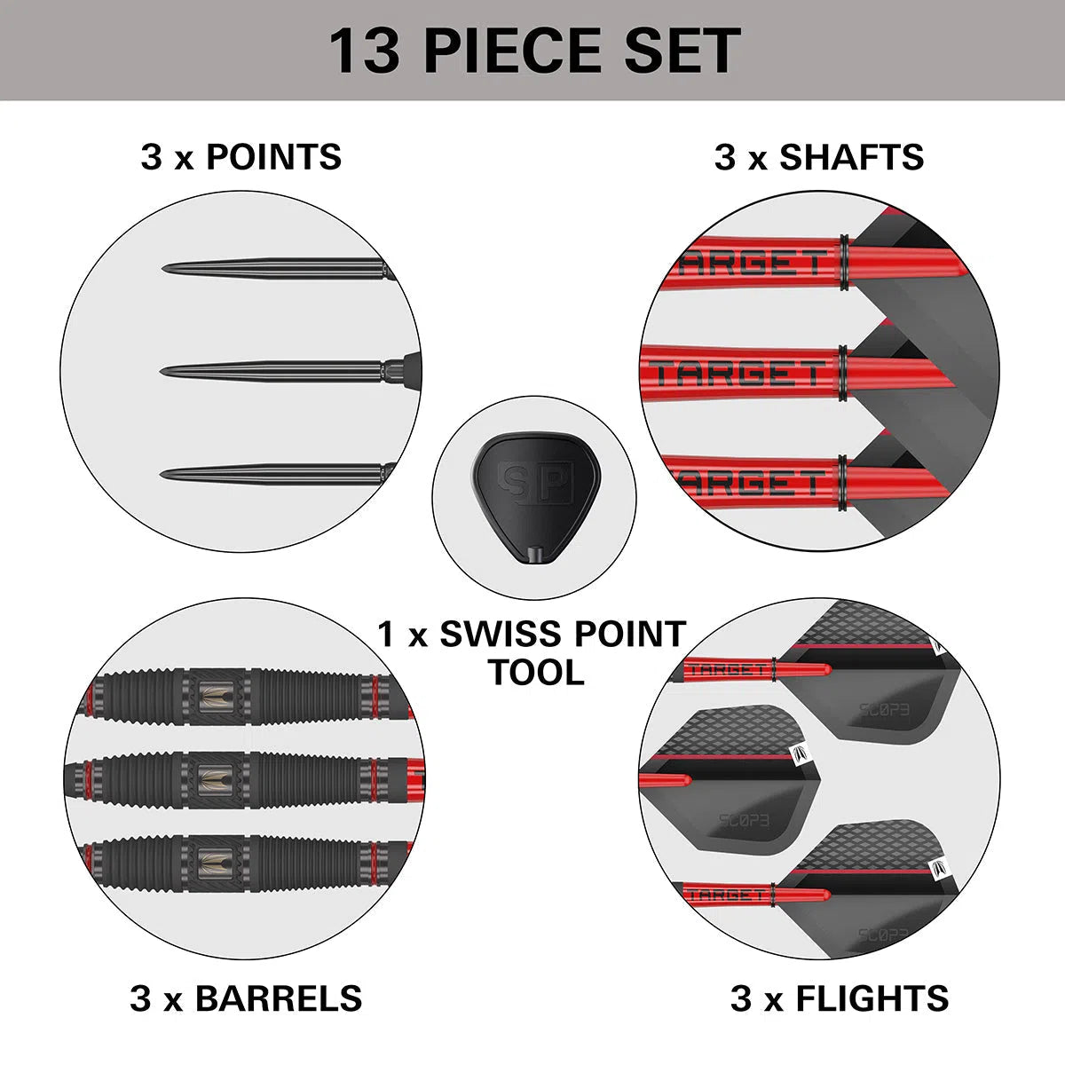 Target Darts Scope SP03 90% Tungsten Steel Tip Darts