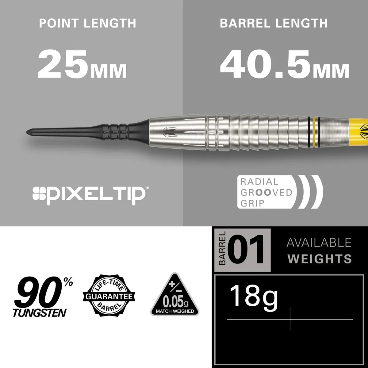 Target Darts Scott Williams Gen 1 90% Tungsten Soft Tip Darts