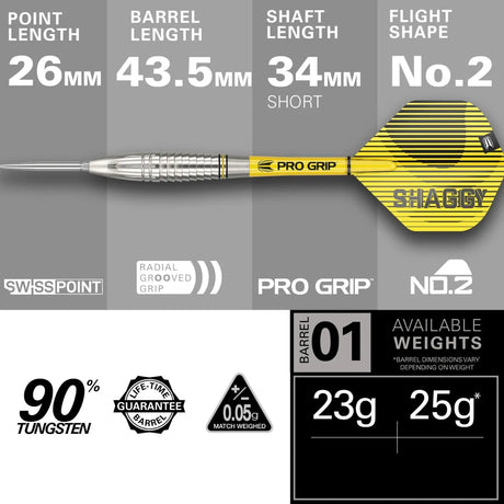 Target Darts Scott Williams Gen 1 SP 90% Tungsten Steel Tip Darts