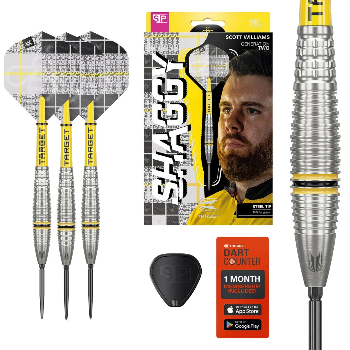 Target Darts Scott Williams Gen 2 SP 90% Tungsten Steel Tip Darts