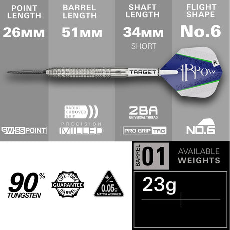 Target Darts Shane McGuirk SP 90% Tungsten Steel Tip Darts