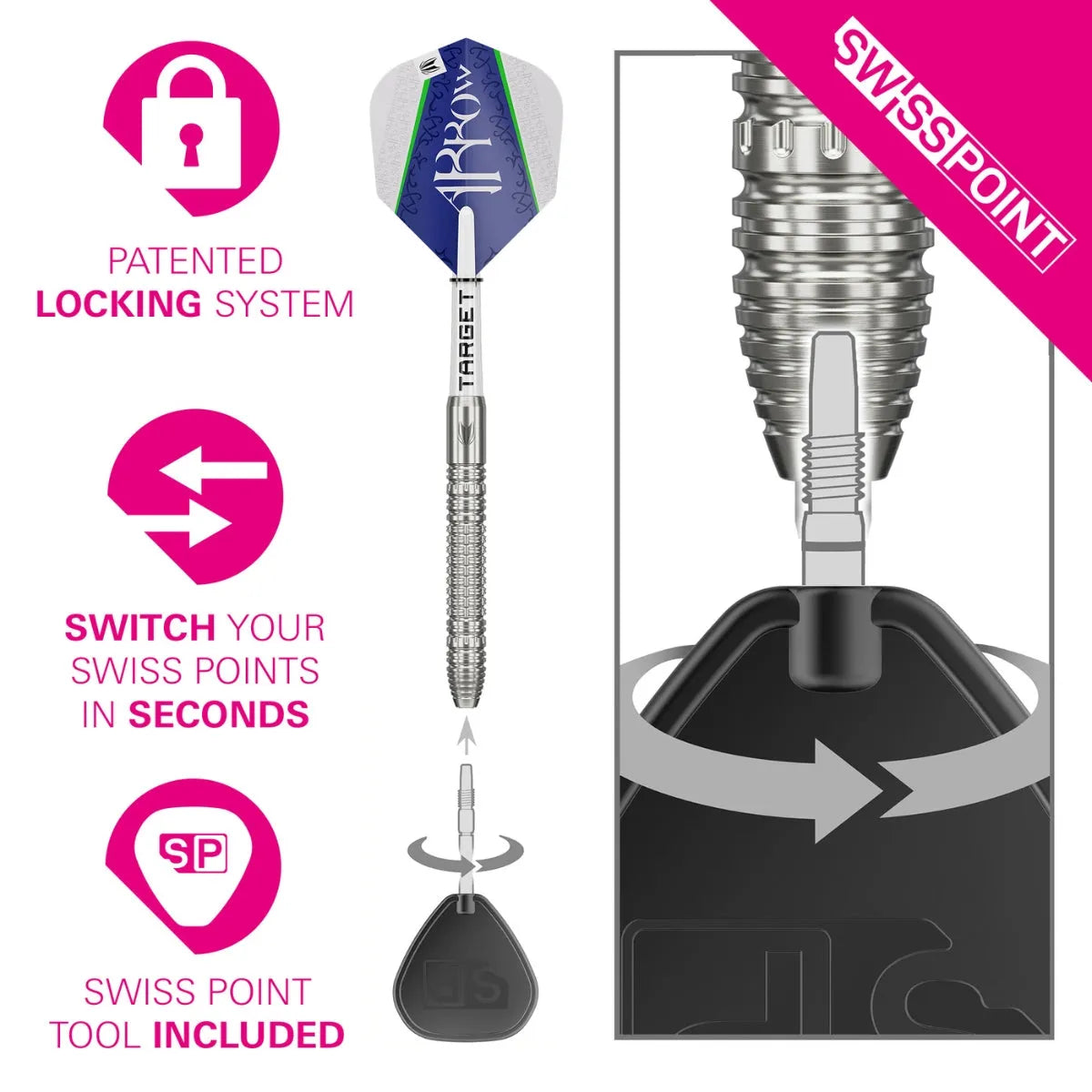 Target Darts Shane McGuirk SP 90% Tungsten Steel Tip Darts