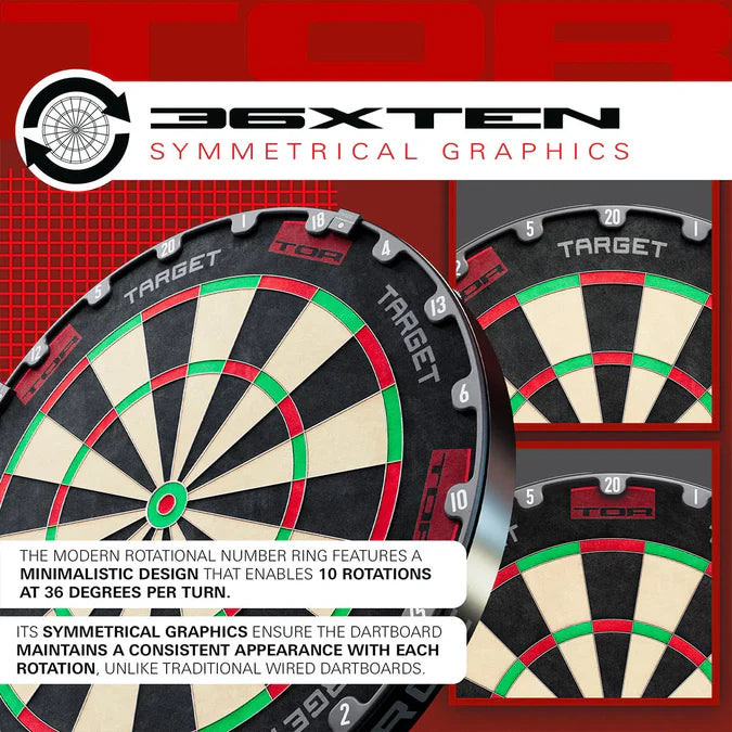 Target Tor Board, Arc Light & Tour Surround Bundle-9-Black-Premier Darts