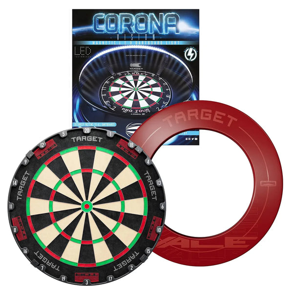 Target Tor Board, Corona Light & Vale Surround Bundle-1-Premier Darts
