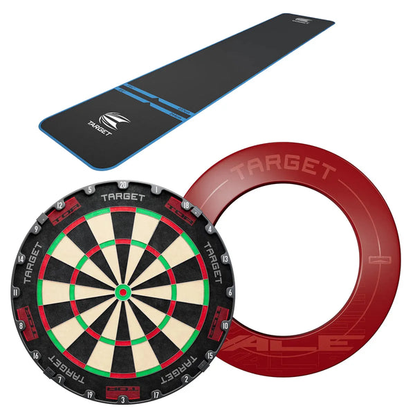 Target Tor Board, World Champion Mat & Vale Surround Bundle-1-Blue-Premier Darts