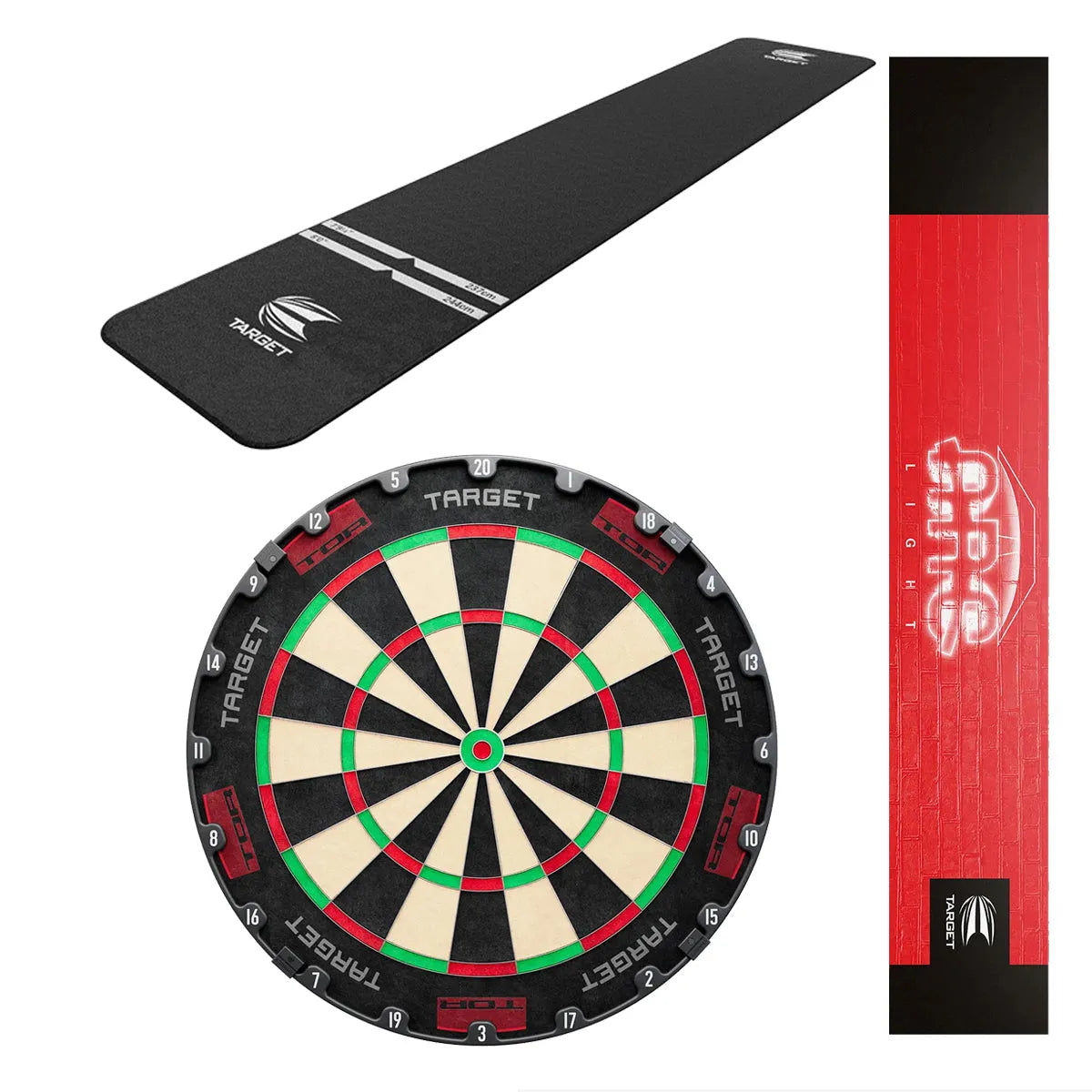 Target Tor Board, Arc Light, World Chamion Mat Bundle-21-White-Premier Darts