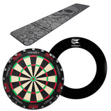 Target Tor Board, World Champion Mat & Tour Surround Bundle-20-Black-Blue-Premier Darts