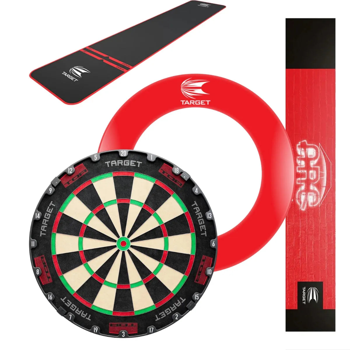 Target Tor Board, Arc Light, World Chamion Mat & Tour Surround Bundle-26-Red-Red-Premier Darts