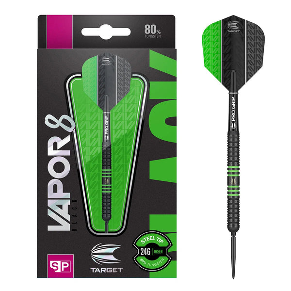 Target Darts Vapor8 Swiss Point Steel Tip 80% Tungsten Darts-1-22 GRAM-Premier Darts