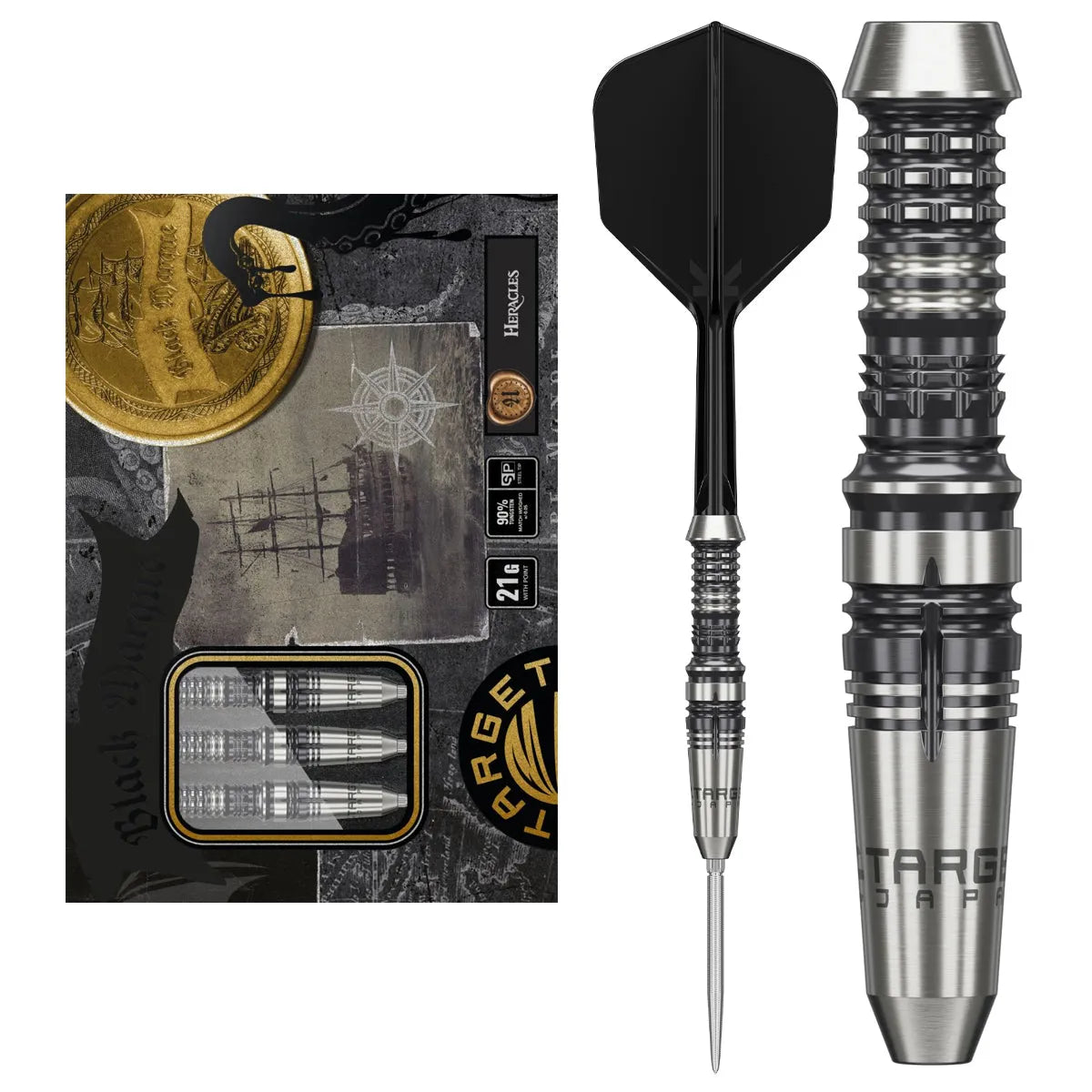Target Japan Black Marque Heracles Gen 2 SP 90% Tungsten Steel Tip Darts