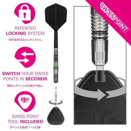 Target Japan Black Marque Lightning 3.0 SP 90% Tungsten Steel Tip Darts
